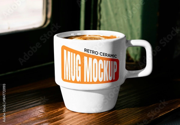 Fototapeta Retro Ceramic Mug Mockup