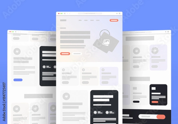Obraz Wireframe Design for Landing Page