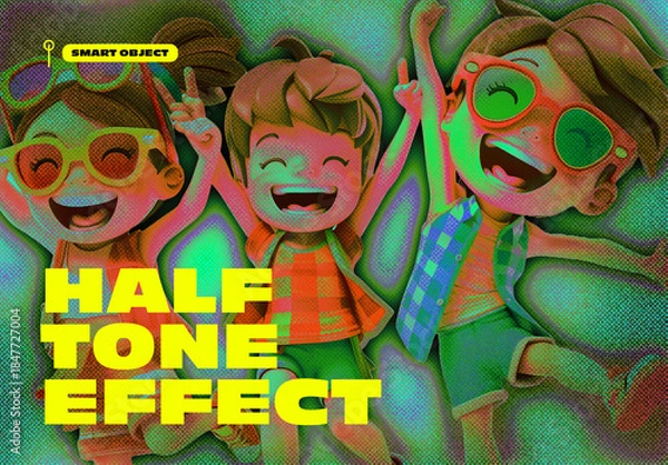 Obraz Halftone Photo Effect Template