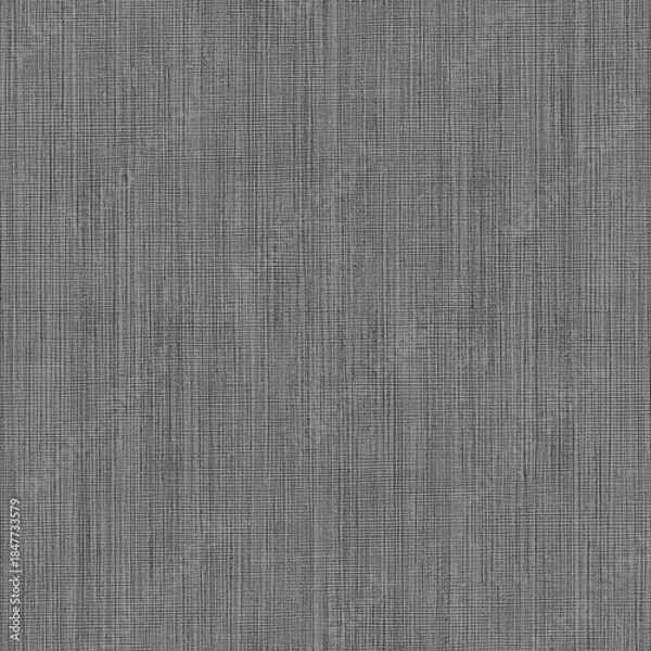 Fototapeta Seamless grey linen texture featuring a realistic woven fabric effect pattern