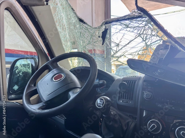 Obraz Damaged van vehicle interior