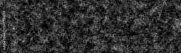 Obraz Abstract monochrome digital technology background with white circuit lines and nodes on dark backgrounds. Complex data network, AI computing, artificial intelligence connection in tech and science.