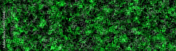 Obraz Abstract neon green digital technology background, white circuit lines on glowing grid patterns on dark backgrounds. AI data network, cybersecurity system, artificial intelligence, computing tech.