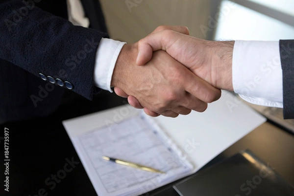 Obraz Business handshake with contract