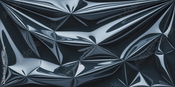 Obraz Sharp Fold Black Plastic Abstract Background.