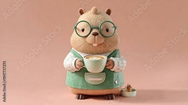 Fototapeta The working capybara