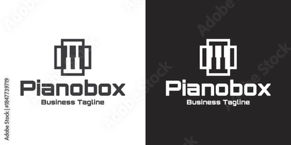 Obraz piano box logo vector