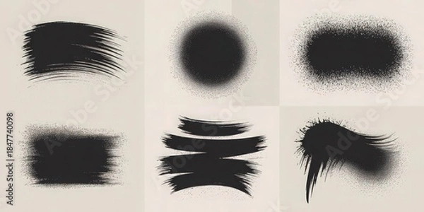 Obraz Glossy Black Plastic Wave Abstract Background.