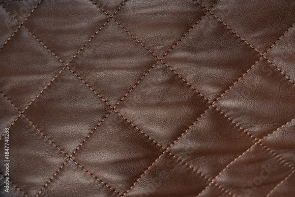 Obraz Brown Quilted Leather Texture Background