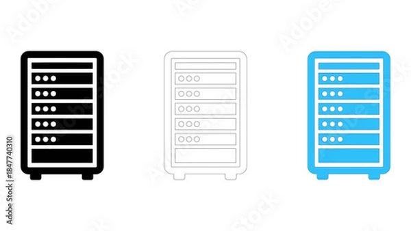 Fototapeta Efficient server rack system icon for organizing and housing multiple data servers