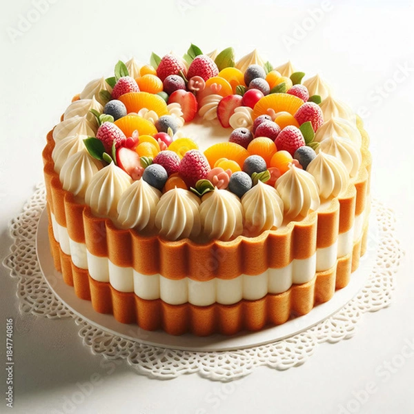 Obraz フルーツが輝くアニバーサリーケーキ