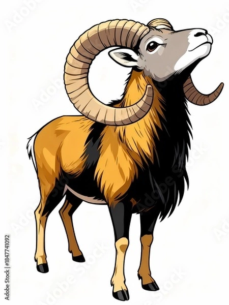 Fototapeta ram standing field comic illustration