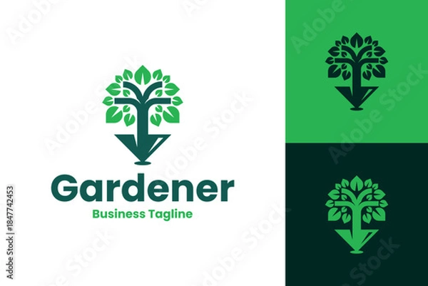 Obraz eco tree gardener logo vector