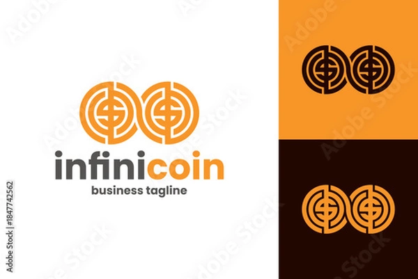 Obraz infinite crypto coin logo vector