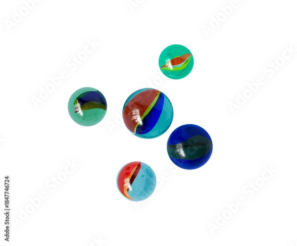 Fototapeta 컬러풀 유리 구슬 Colorful Glass Marbles