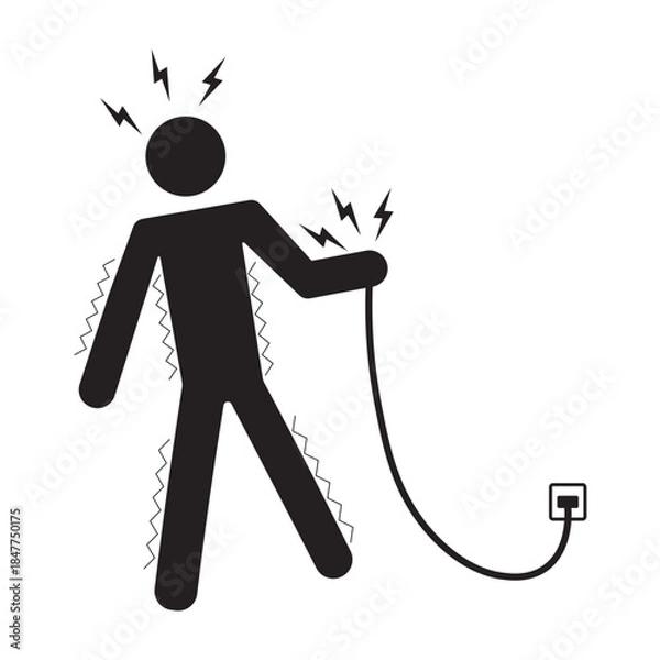 Fototapeta flat icon vector of person getting electrocuted