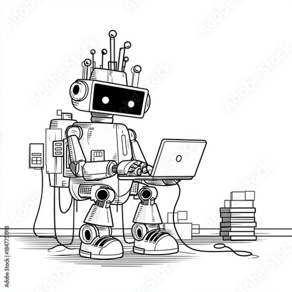 Obraz AIロボット。アンドロイド、サイボーグ。ファンタジー。SF