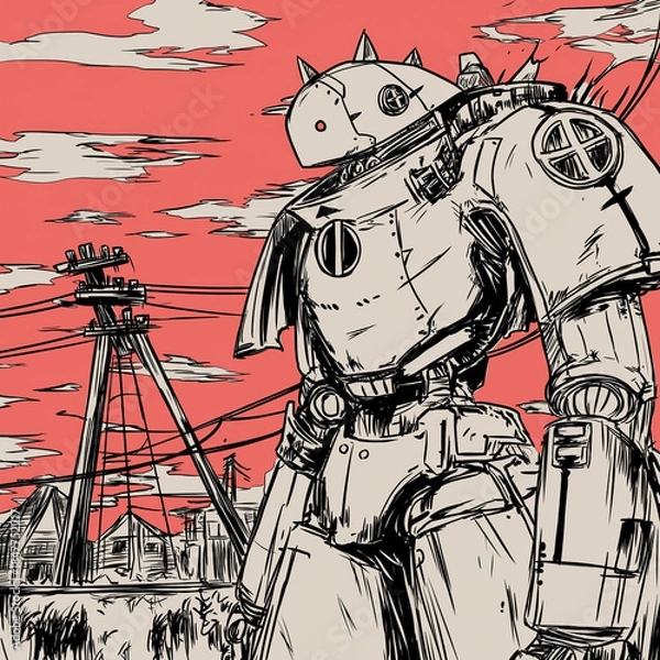 Obraz AIロボット。アンドロイド、サイボーグ。ファンタジー。SF