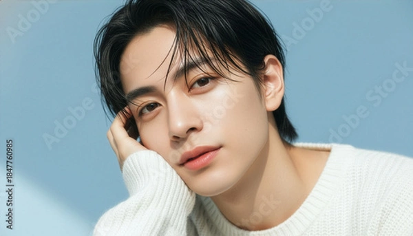 Fototapeta 白い服、男性、AI