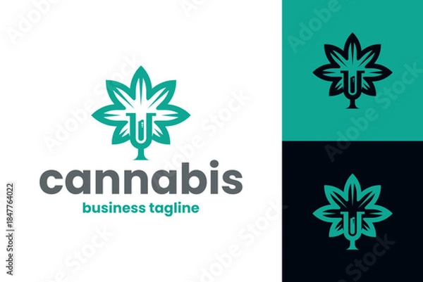 Obraz cannabis lab logo vector