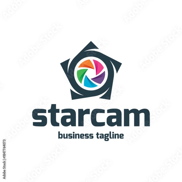 Obraz colorful star camera logo vector