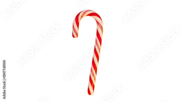 Obraz Red and white striped candy cane on black background