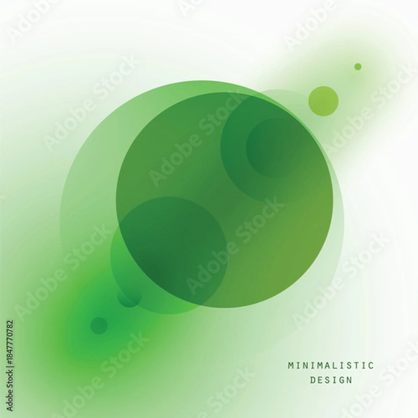 Fototapeta Elegant vector illustration with central translucent circle and smooth gradient backdrop.