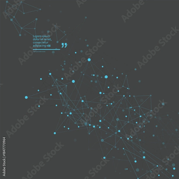 Fototapeta Neural Grid Futuristic Data Connections. Vector background