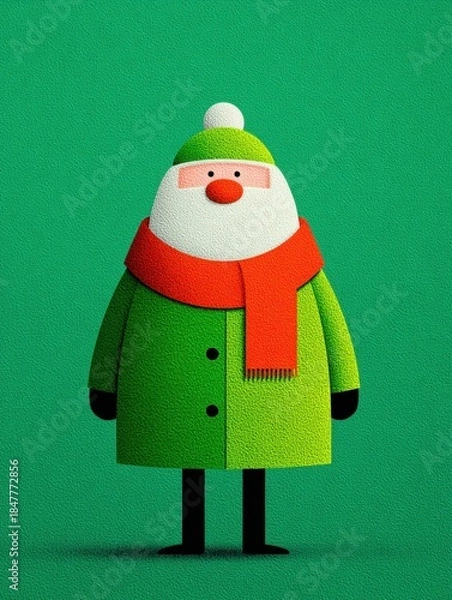 Obraz Festive Santa Claus on a green textured background