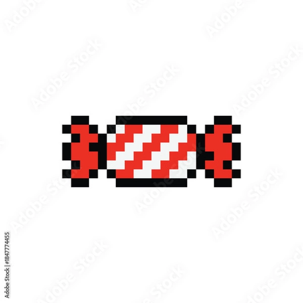 Obraz pixel art candy 8 bit vector icon for computer game logo