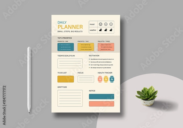 Obraz Daily Planner Template Layout