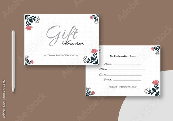 Obraz Gift Card Design Template Layout