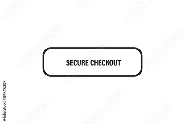 Obraz Print Button, web  template, secure check out, banner label, vector symbol.



