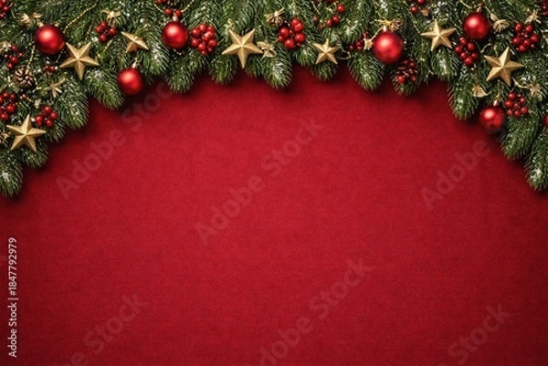 Fototapeta Elegant Arc Decoration Concept: Curved Pine Border for Luxury Birthday Celebrations, Awards Nights, and Gala Dinner Announcements.