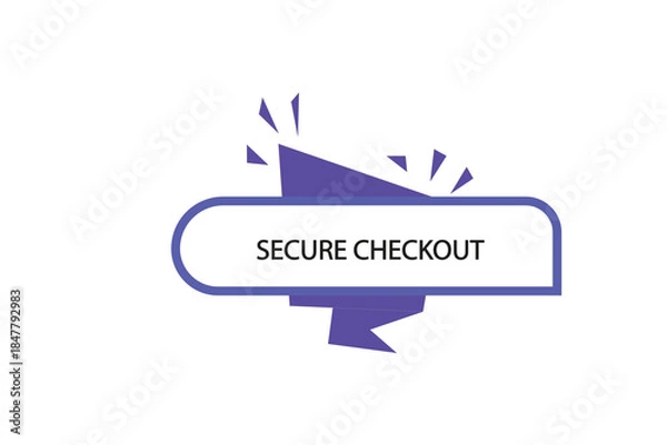 Obraz Print Button, web  template, secure check out, banner label, vector symbol.


