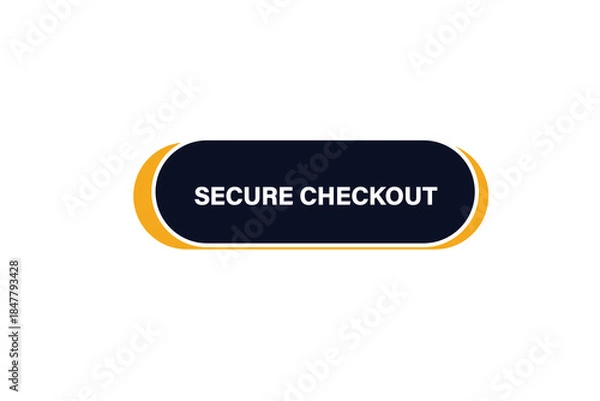 Obraz Print Button, web  template, secure check out, banner label, vector symbol.


