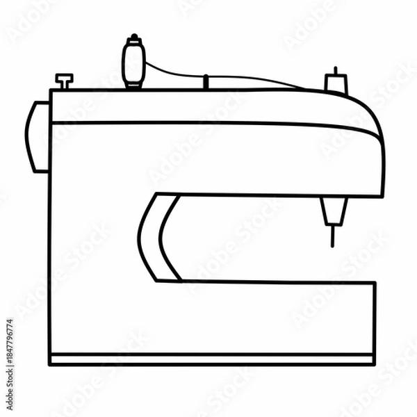Obraz Modern Electric Sewing Machine Illustration