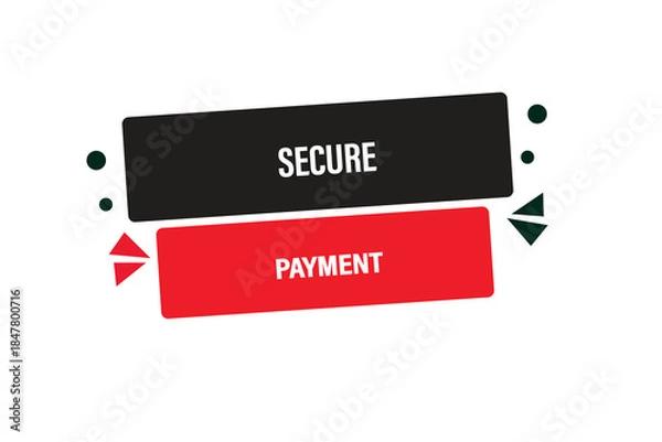 Obraz Print Button, web template, secure payment, banner label, vector symbol.


