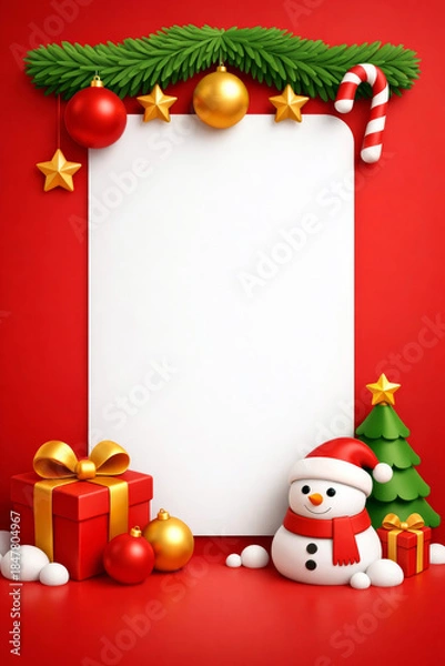 Obraz Christmas festive holiday greeting card design