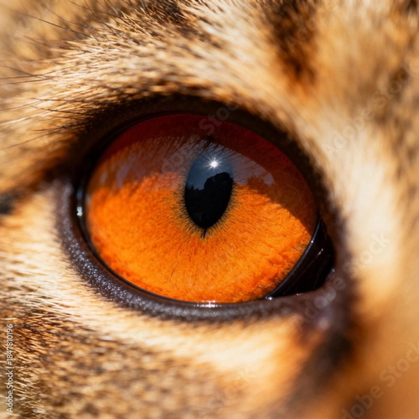 Obraz Close - up of a cat's eye with orange iris