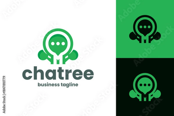 Obraz chatting tree logo vector