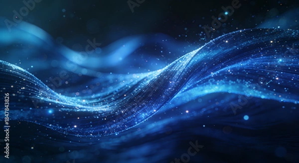 Obraz Abstract Blue Wave Digital Art Background