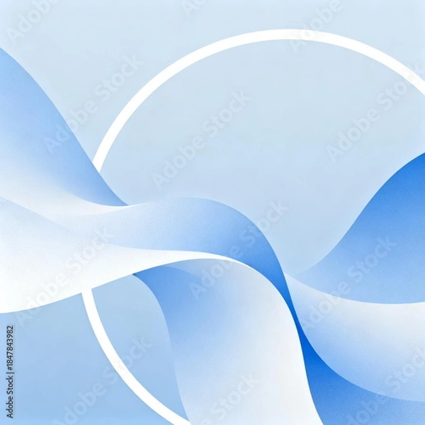Obraz Abstract Blue Curved Wave Background with Circle