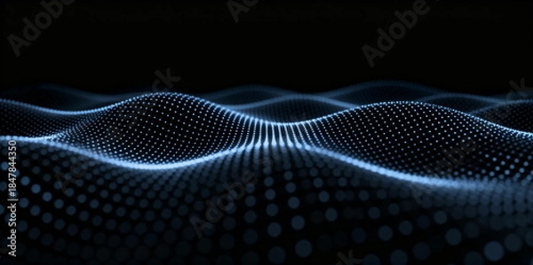 Obraz Futuristic Abstract Digital Waveform with Glowing Dots
