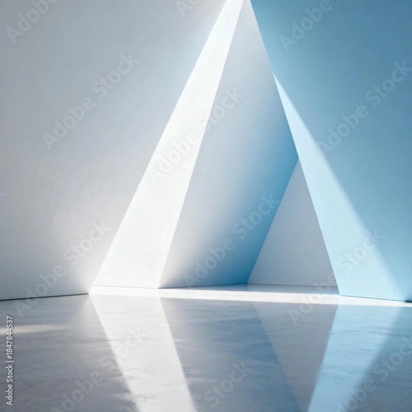 Obraz Minimalist Geometric Triangular Interior with Light