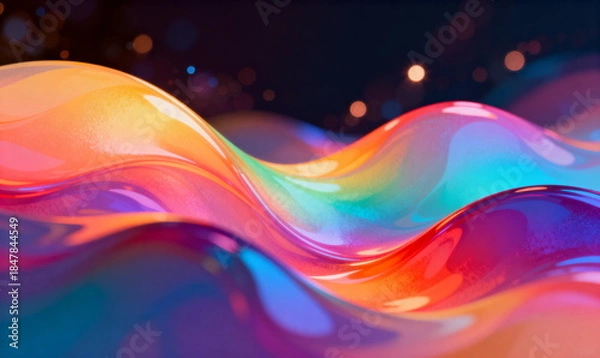 Obraz Vibrant and colorful abstract liquid waves with dynamic patterns