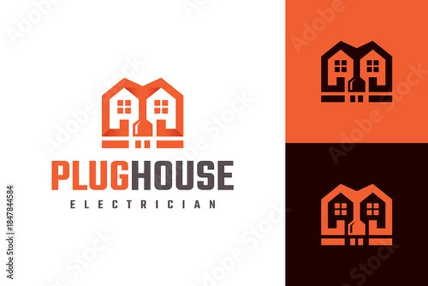 Obraz electrical plug house logo vector