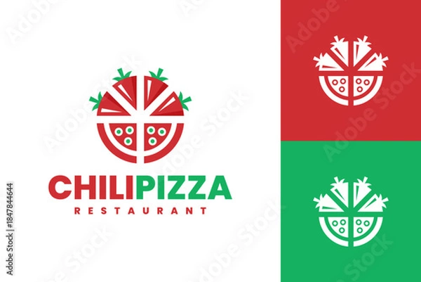 Obraz chili spicy pizza logo vector