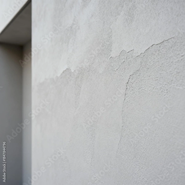 Obraz Exterior Wall with Textured Plaster and Cracks