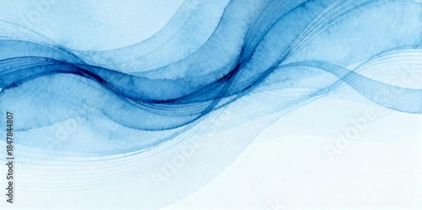 Obraz Abstract Blue Watercolor Wave Background